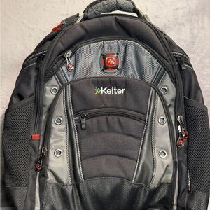 Wenger Black and Gray Backpack with Red Accents